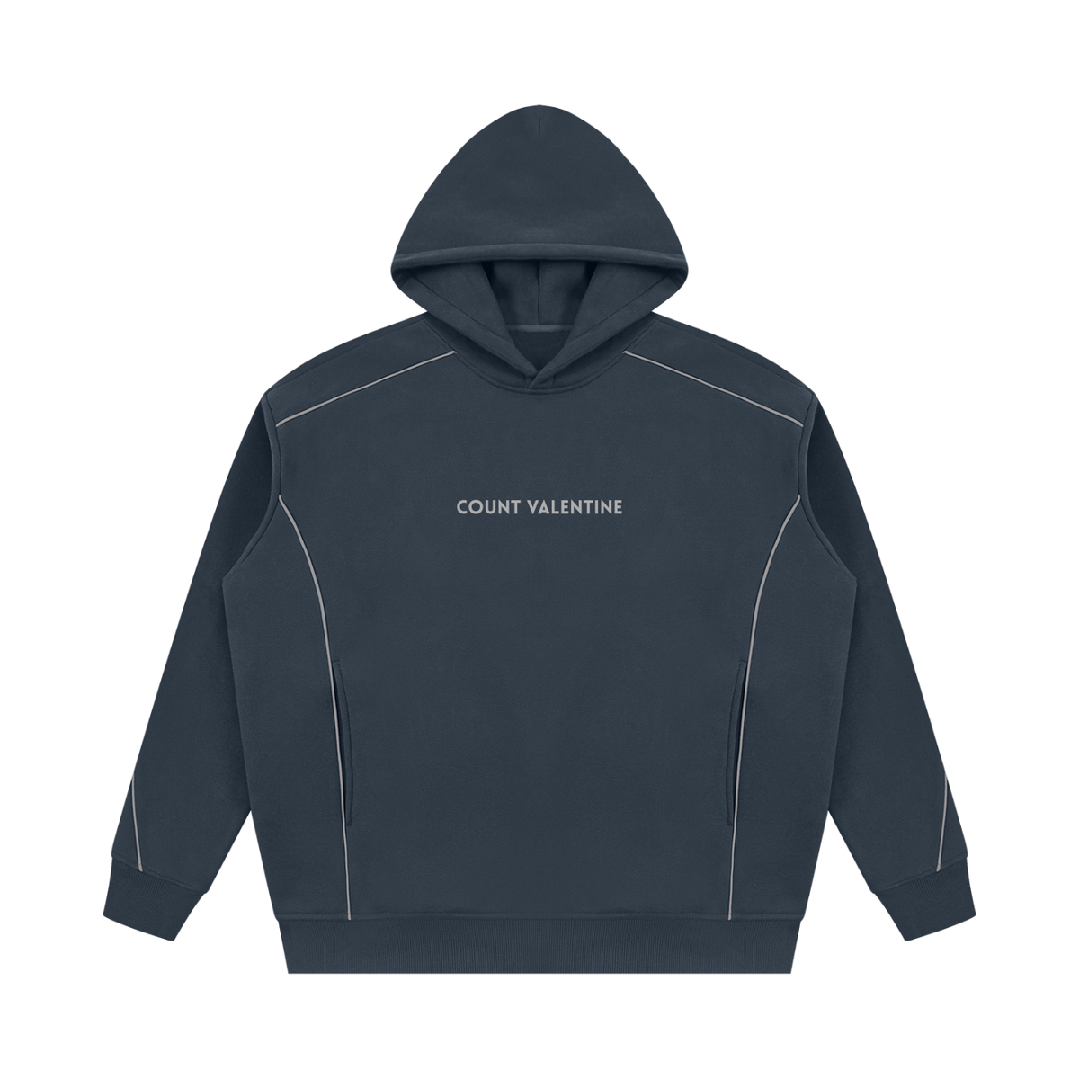 Unisex Oversized Piping Fleece Hoodie
