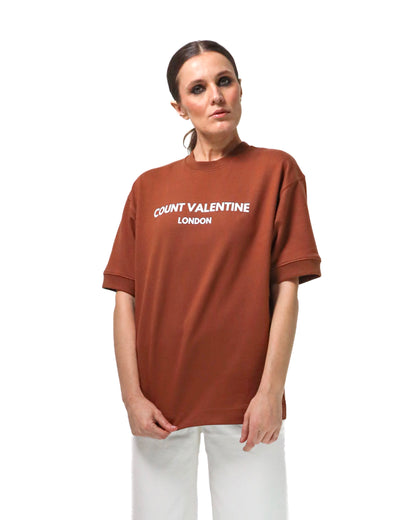 T-shirt oversize marron