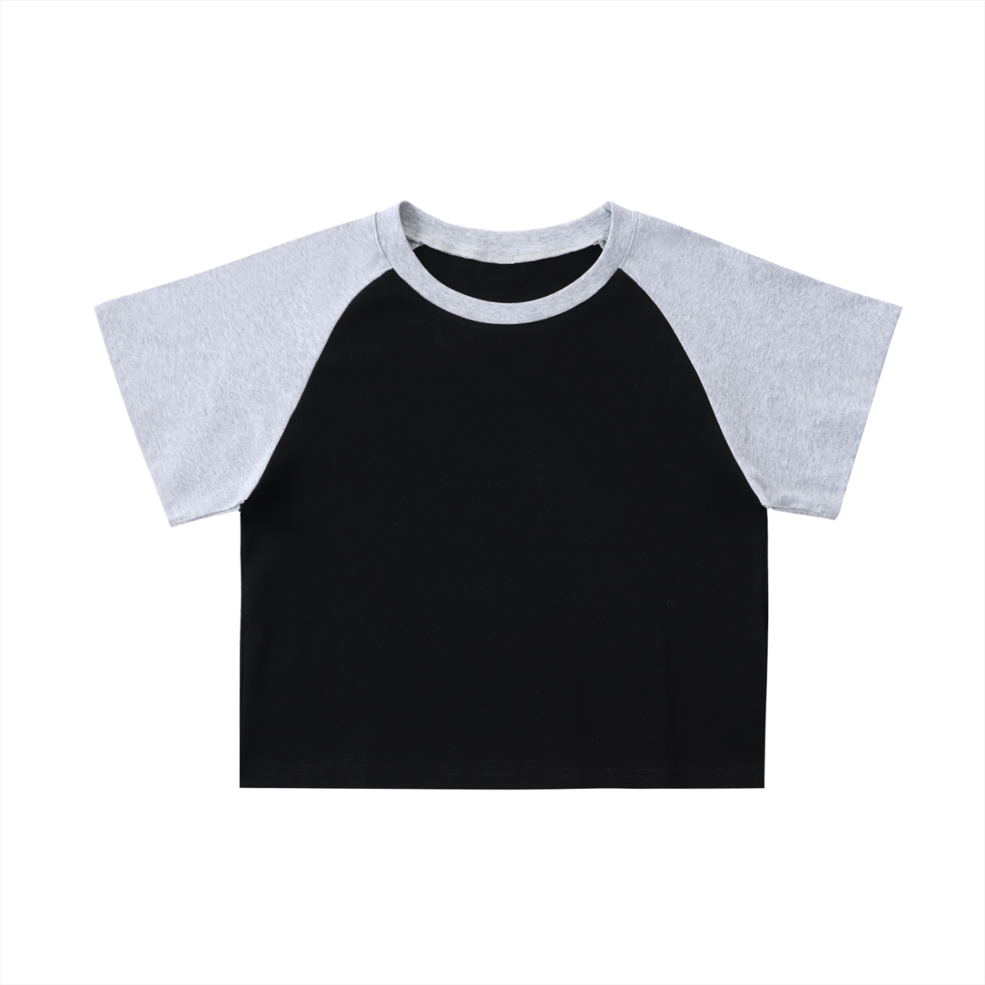 Color-Blocked Raglan Sleeve Crop Top