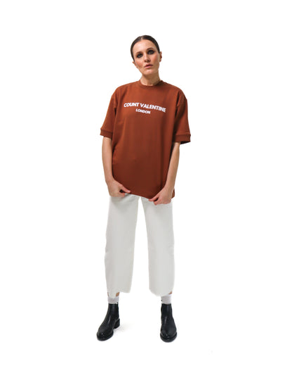 T-shirt oversize marron