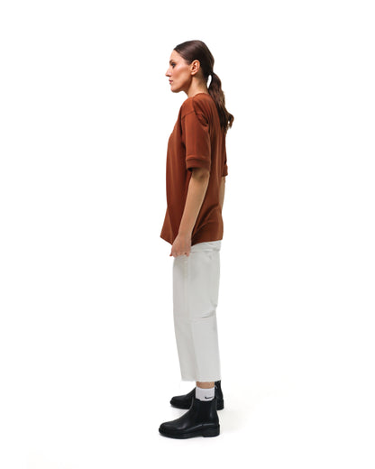 T-shirt oversize marron