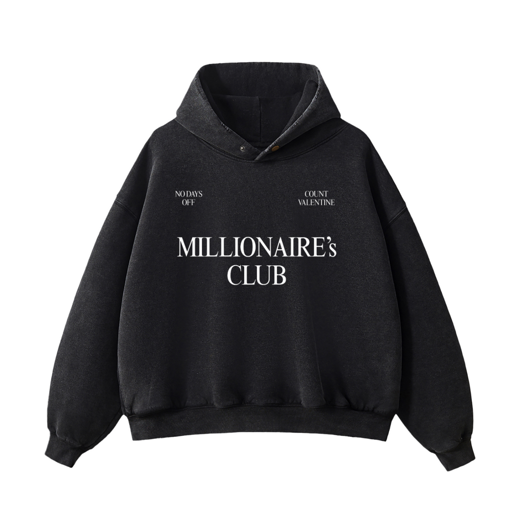 Frayed Enzyme Washed Fleece Hoodie