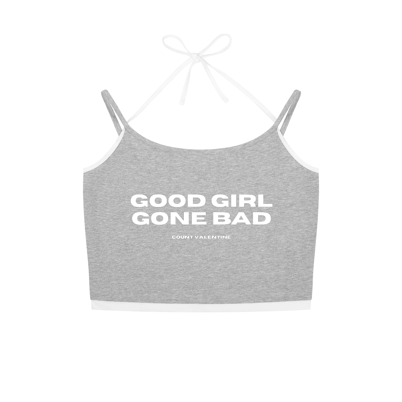 Contrast Binding Halter Tank Top