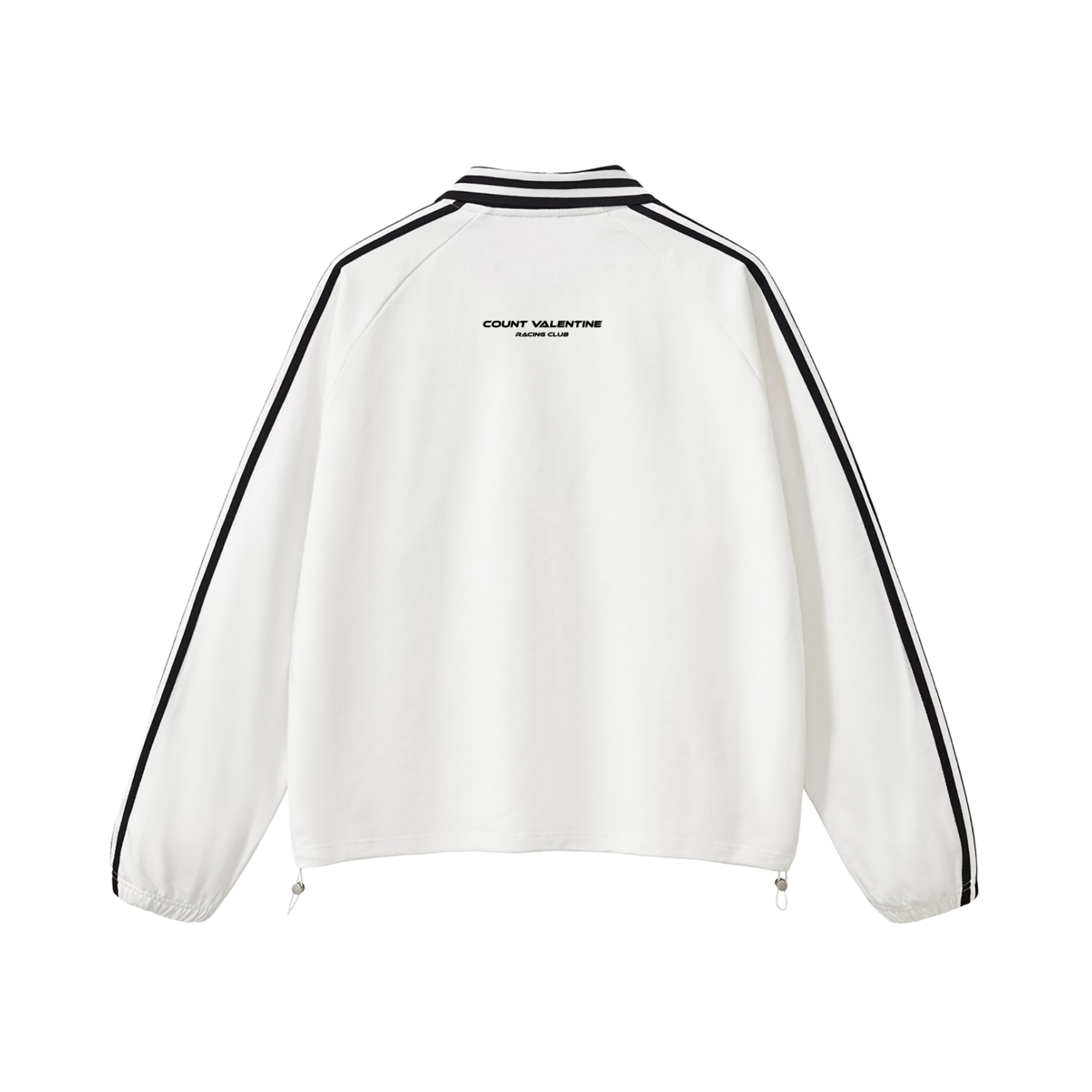 Contrast Striped Lapel Collar Sweatshirt