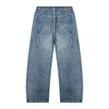 Unisex Vintage Wash Barrel Leg Denim Jeans