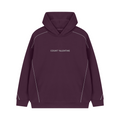 Unisex Oversized Piping Fleece Hoodie - Dark Purple