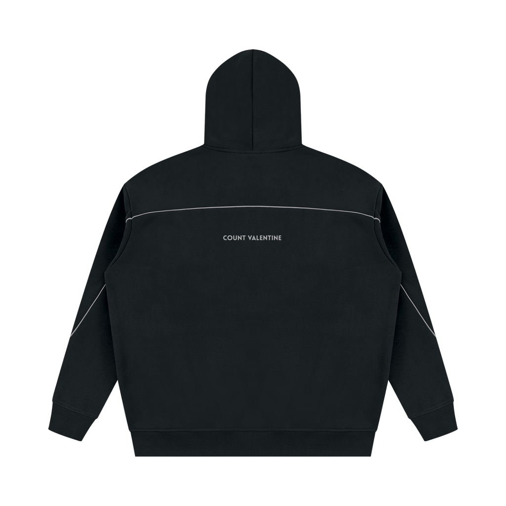 Unisex Oversized Piping Fleece Hoodie