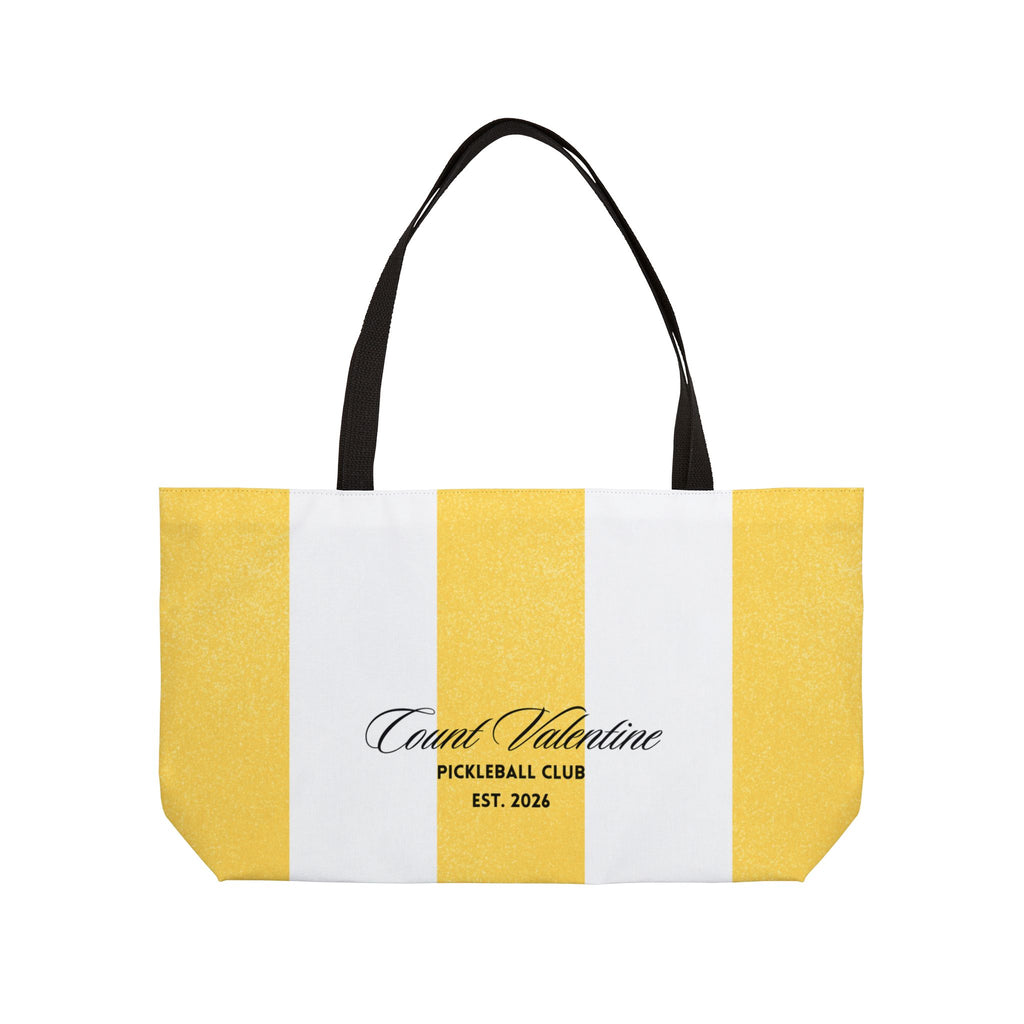 Striped Weekender Tote Bag — Pickleball Club