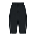 Unisex Piping Fleece Barrel Leg Sweatpants
