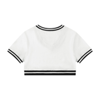 Women's Color Block V-Neck Crop T-Shirt