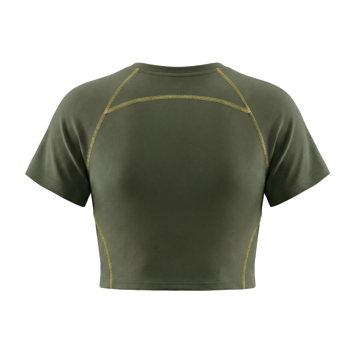 Women's Contrast Stitch Raglan Crop T-Shirt