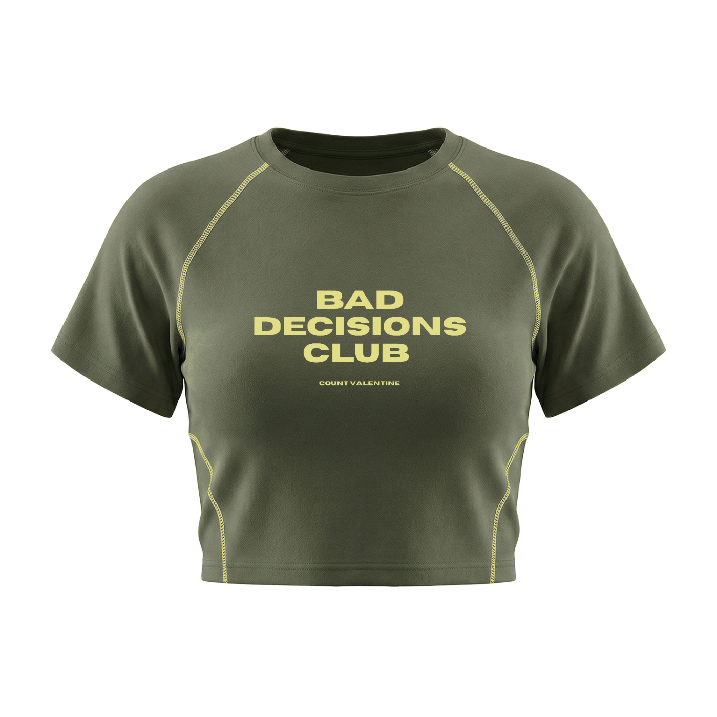 Women's Contrast Stitch Raglan Crop T-Shirt