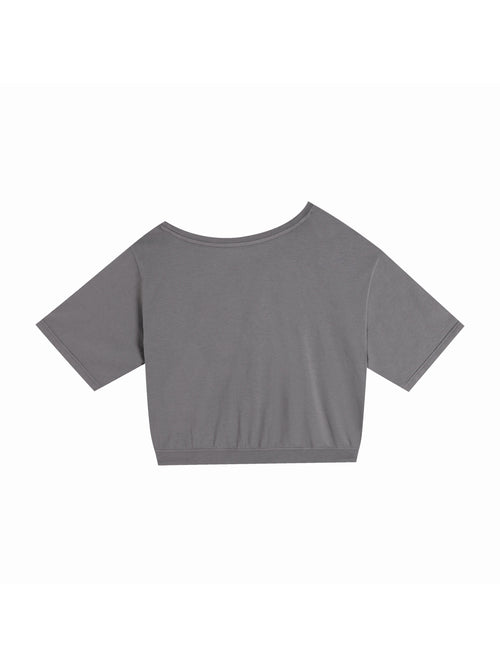 Asymmetric Shoulder Oversized Cotton T-Shirt