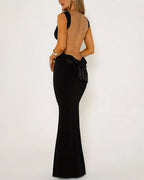 Backless Wide Strap Maxi Dress