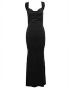 Backless Wide Strap Maxi Dress