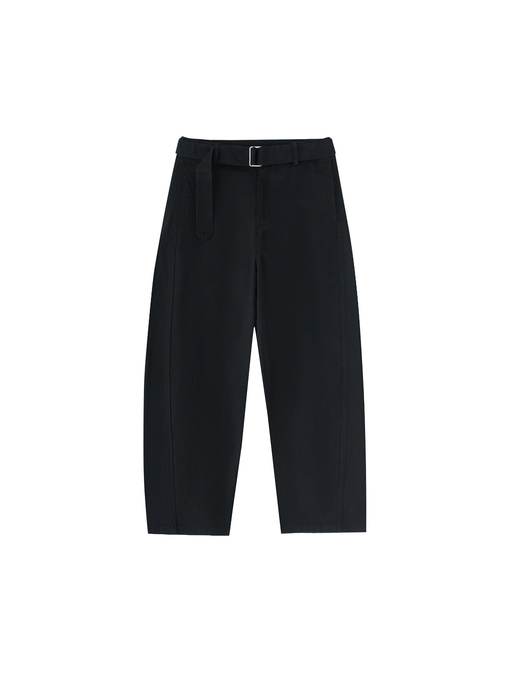 Belted Barrel-leg Chino Pants