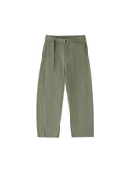Belted Barrel-leg Chino Pants