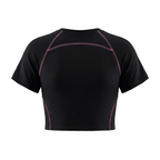 Women's Contrast Stitch Raglan Crop T-Shirt