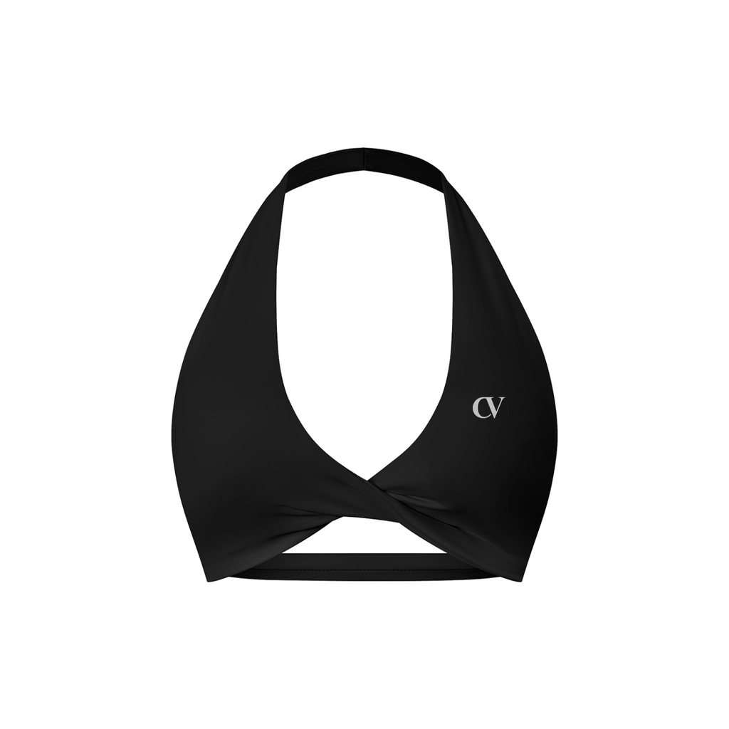 Women's Pleated Halter Sports Bra