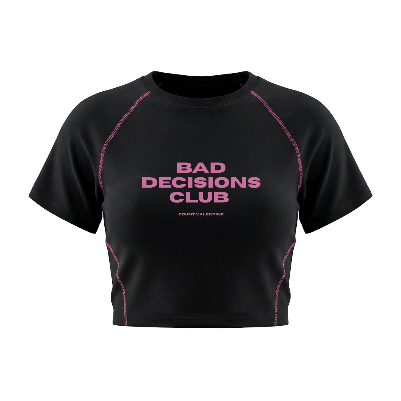 Women's Contrast Stitch Raglan Crop T-Shirt