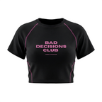 Women's Contrast Stitch Raglan Crop T-Shirt