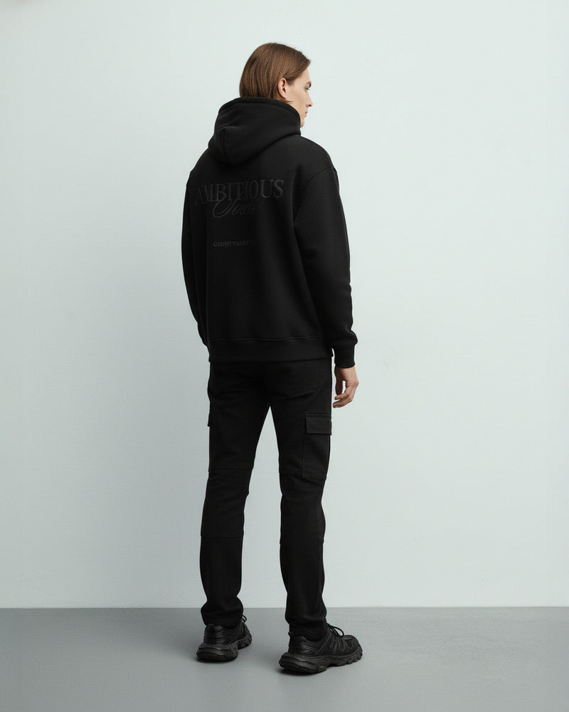 AMBITIOUS SOULS BLACK OVERSIZED HOODIE