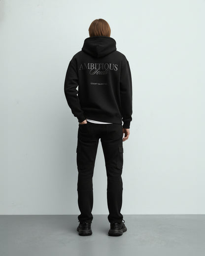 Ambitious Souls Black Unisex Oversized Hoodie