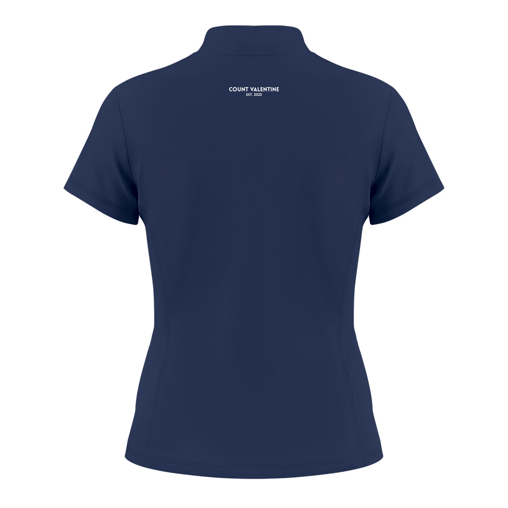 Everyday Move Zip Top - Navy Blue, photo 2 | women's quarter-zip training top by Count Valentine