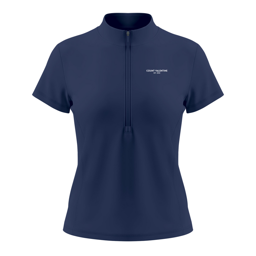 Everyday Move Zip Top - Navy Blue, photo 1 | women's quarter-zip training top by Count Valentine