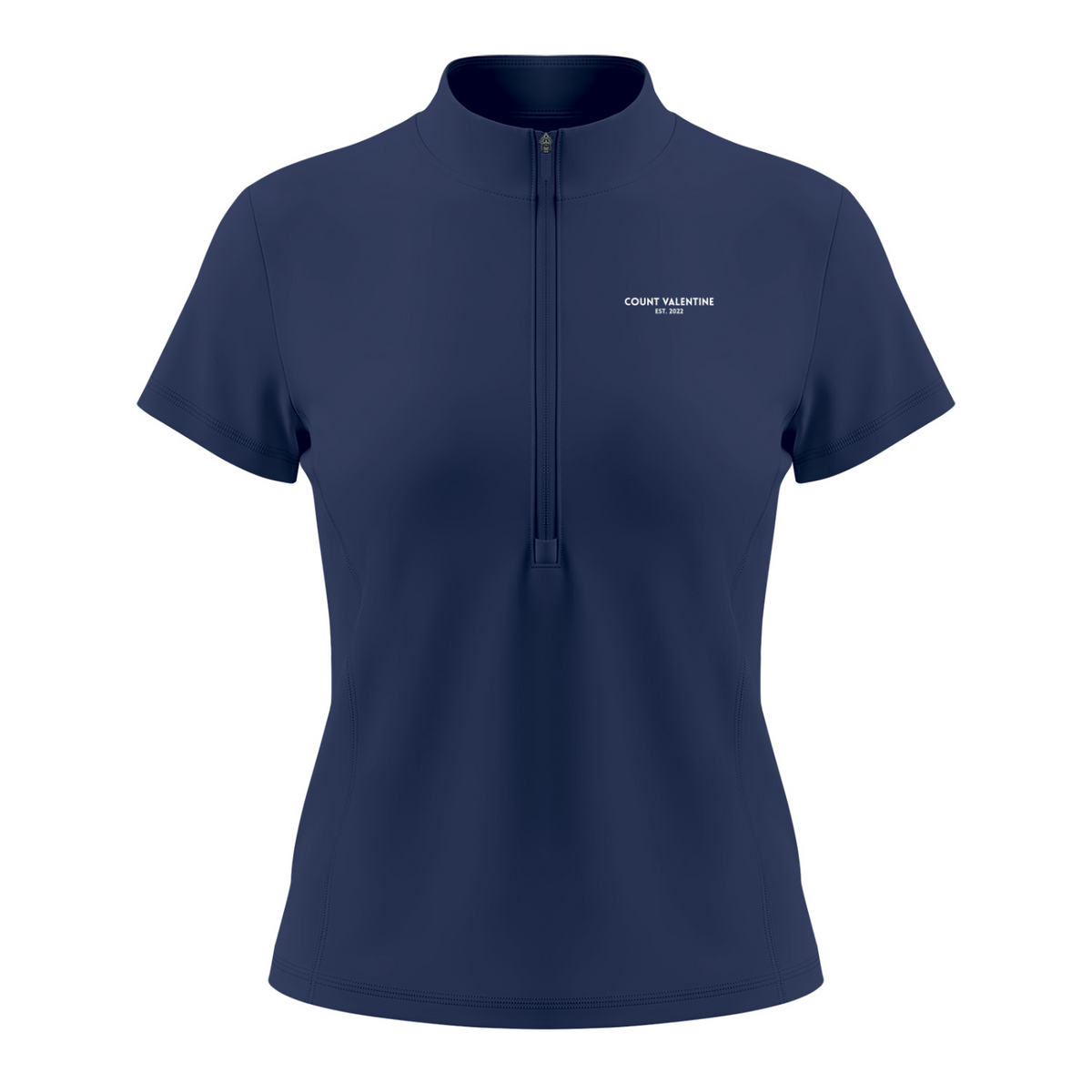 Everyday Move Zip Top - Navy Blue, photo 1 | women's quarter-zip training top by Count Valentine