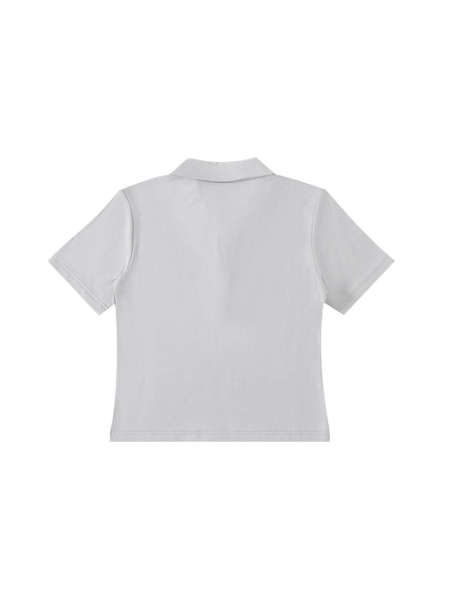 Bodycon Short Sleeve Polo Shirt