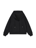 Boxy Button Placket Hoodie