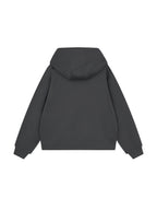 Boxy Button Placket Hoodie