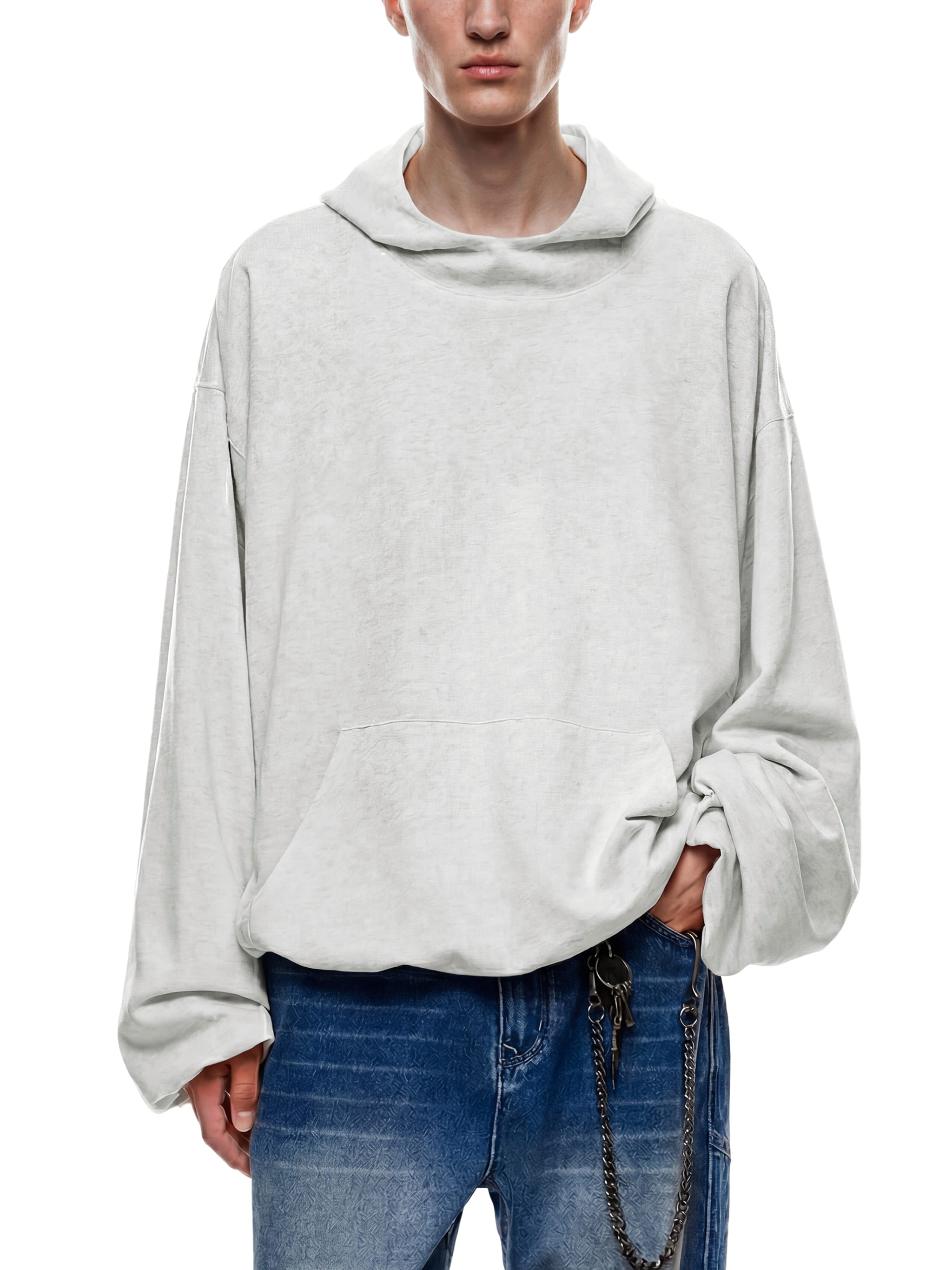 Boxy Gather-Hem Hoodie