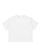 Boxy Half-Sleeve Raw-Edge T-Shirt