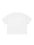 Boxy Half-Sleeve Raw-Edge T-Shirt