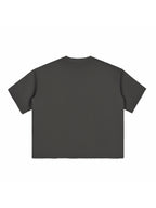 Boxy Half-Sleeve Raw-Edge T-Shirt