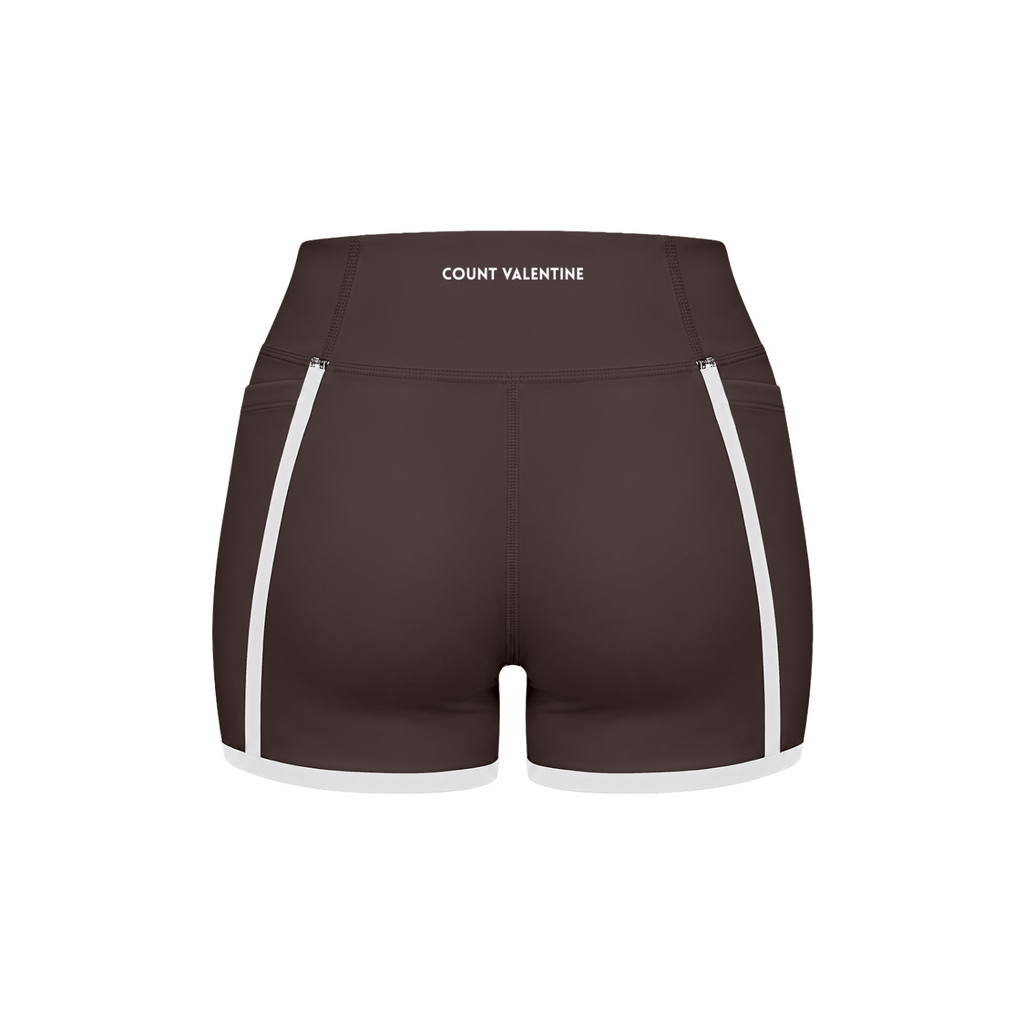 Everyday Move Biker Shorts - Brown, photo 2 | women's biker shorts by Count Valentine