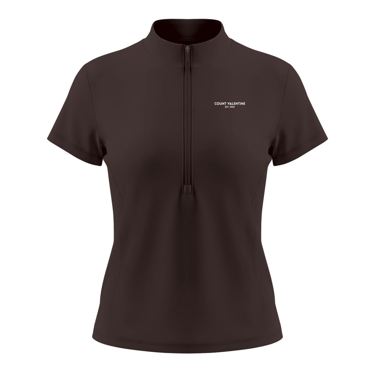 Everyday Move Zip Top - Brown, photo 1 | women's quarter-zip training top by Count Valentine