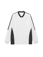 Color-Block V-Neck Long-Sleeve T-Shirt
