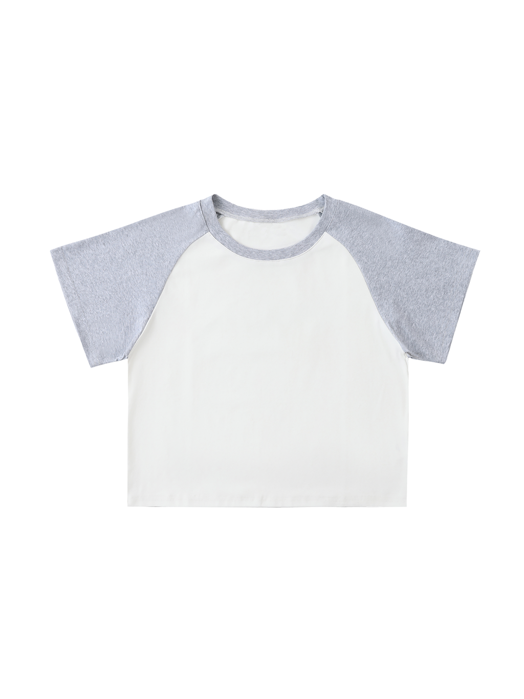 Color-Blocked Raglan Sleeve Crop Top