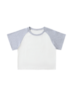 Color-Blocked Raglan Sleeve Crop Top