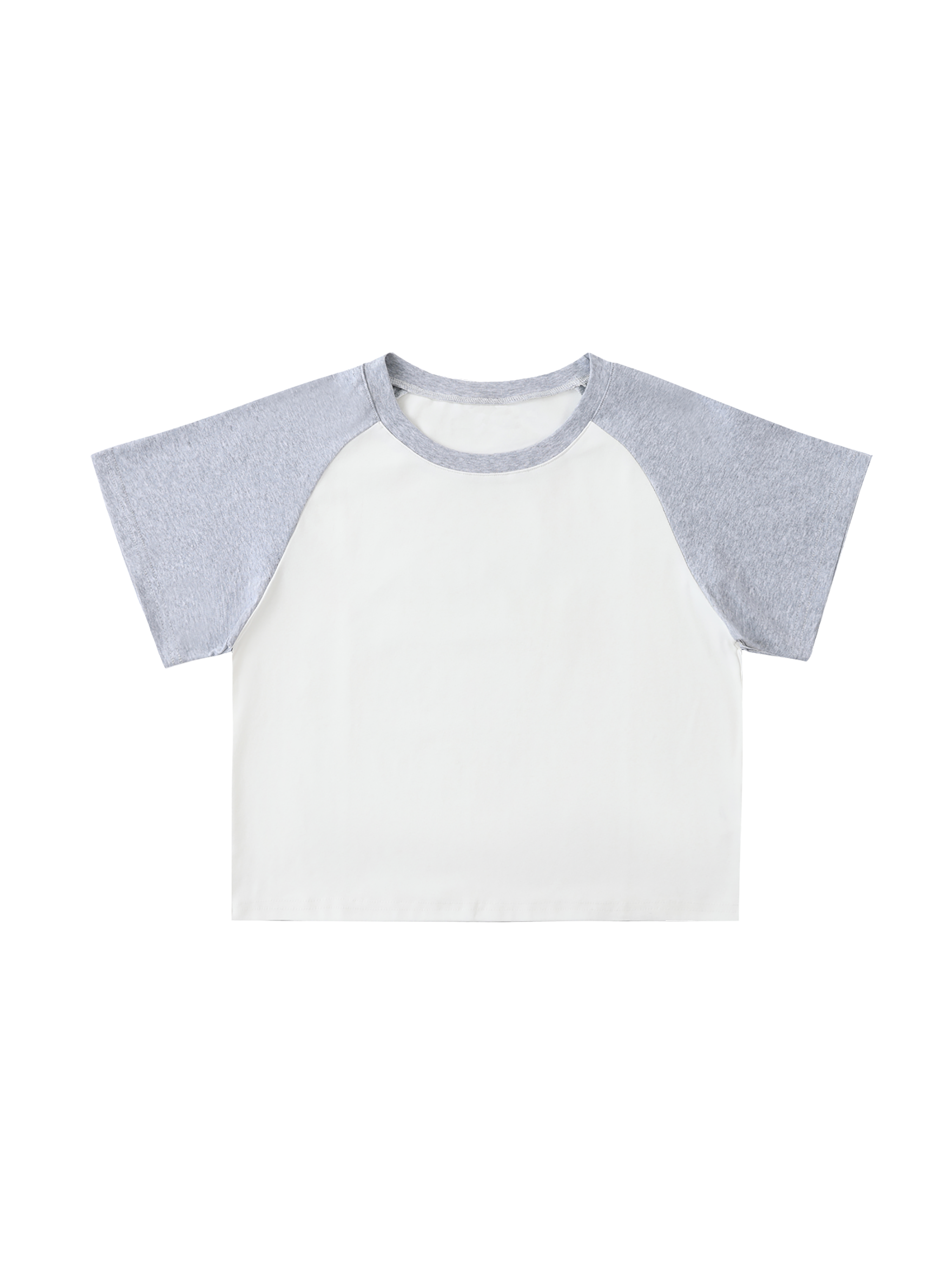 Color-Blocked Raglan Sleeve Crop Top