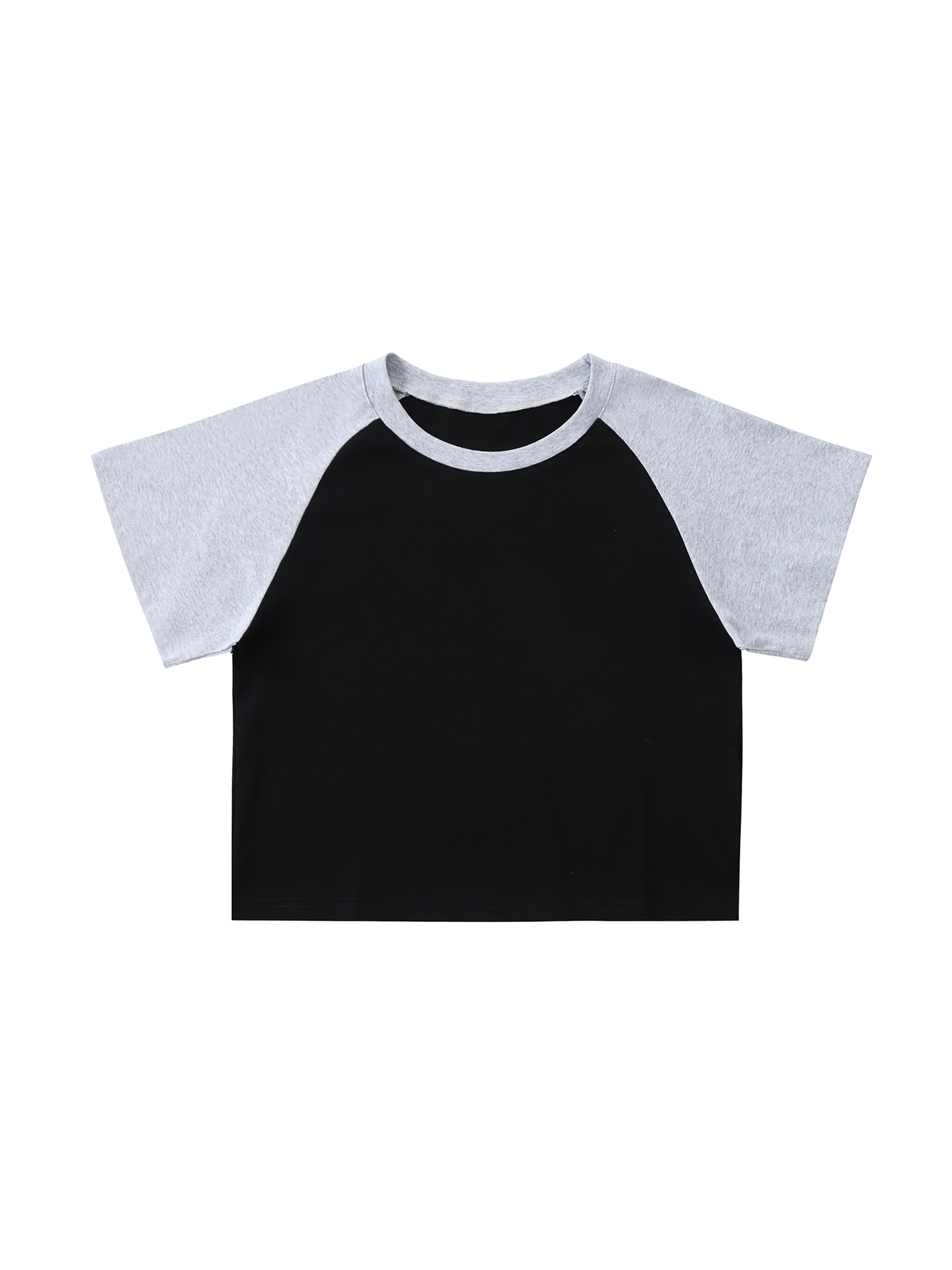 Color-Blocked Raglan Sleeve Crop Top