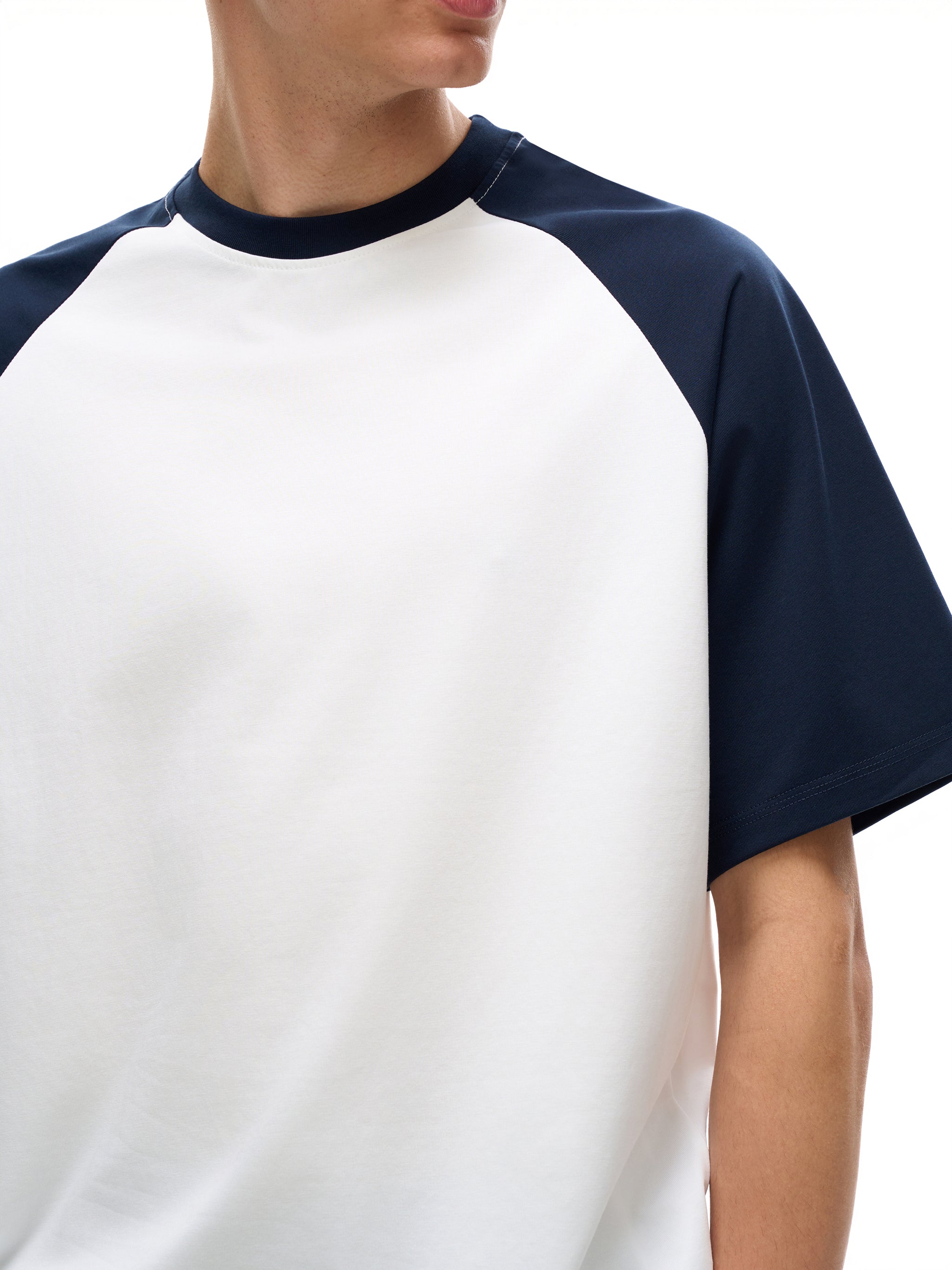 Color-Blocked Raglan Sleeve T-Shirt