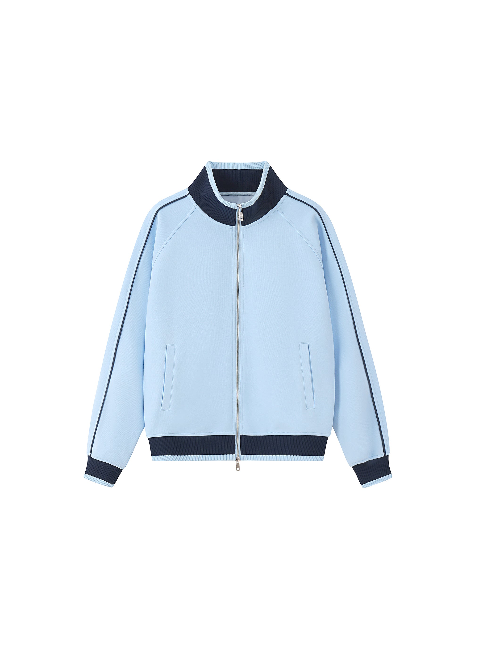 Color Block Raglan Sleeve Zip Track Jacket