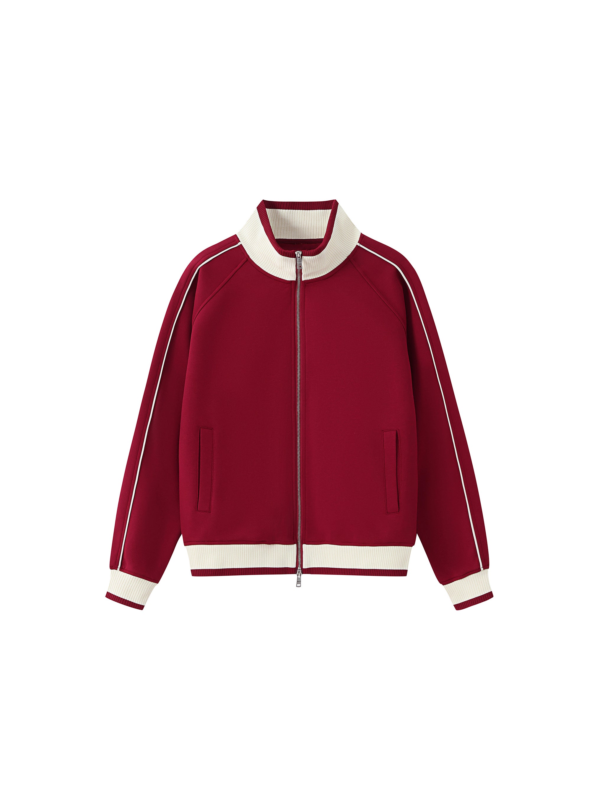 Color Block Raglan Sleeve Zip Track Jacket