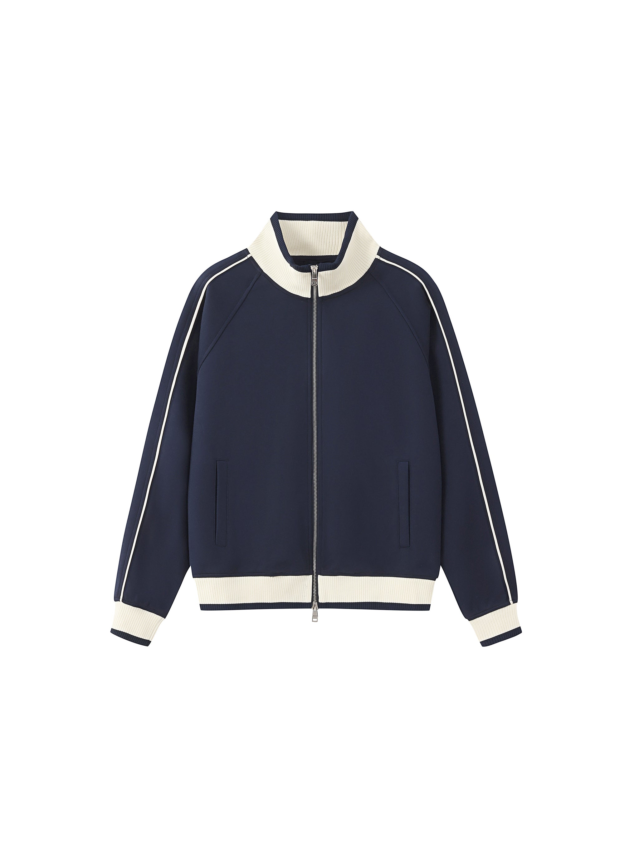 Color Block Raglan Sleeve Zip Track Jacket