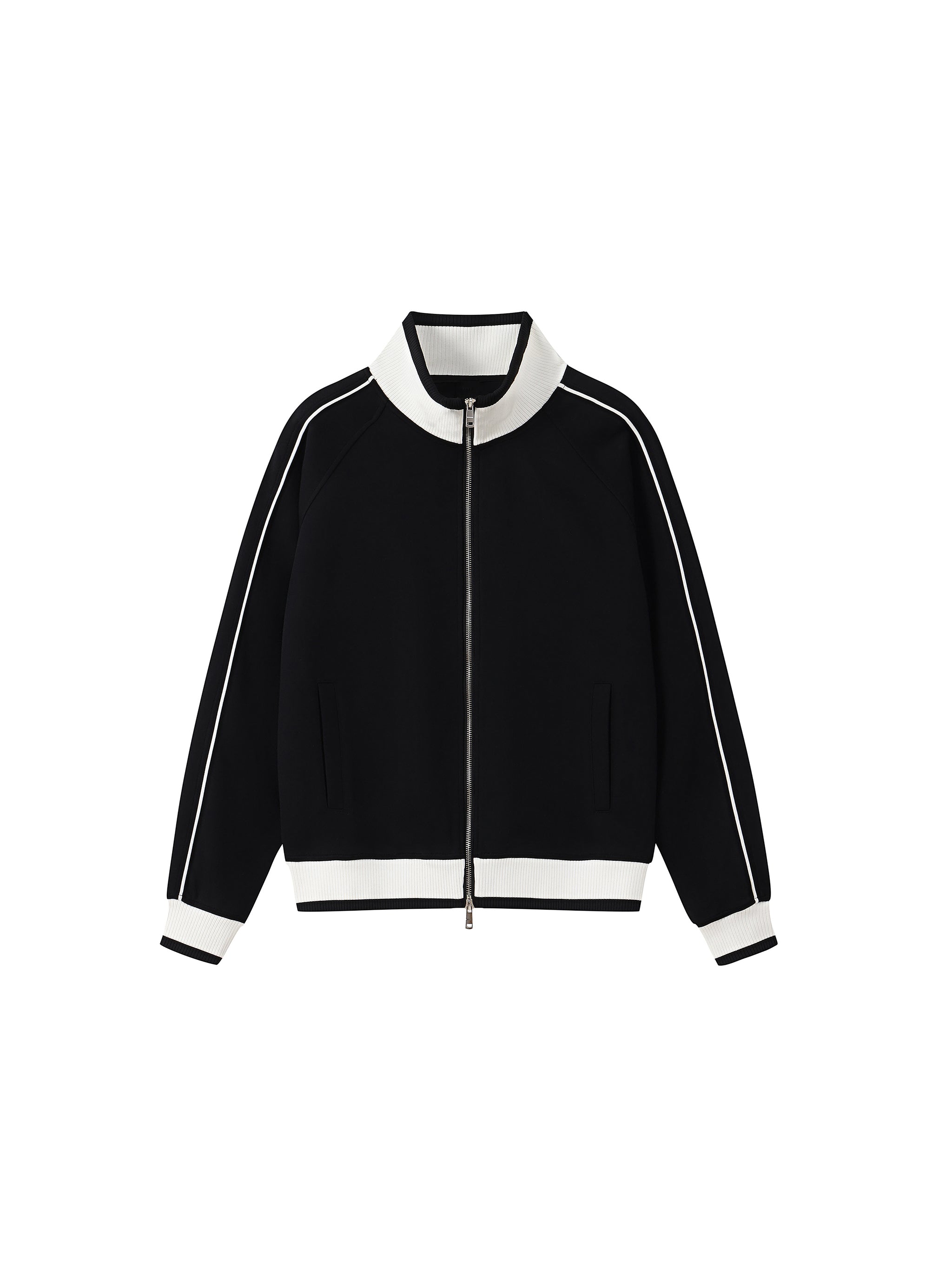 Color Block Raglan Sleeve Zip Track Jacket