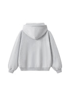 Contrast-Stitched Boxy Fleece Zip Hoodie